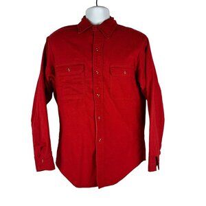 Vintage JCPenney Mens Red Quilted Flannel Shirt Jacket Size Medium